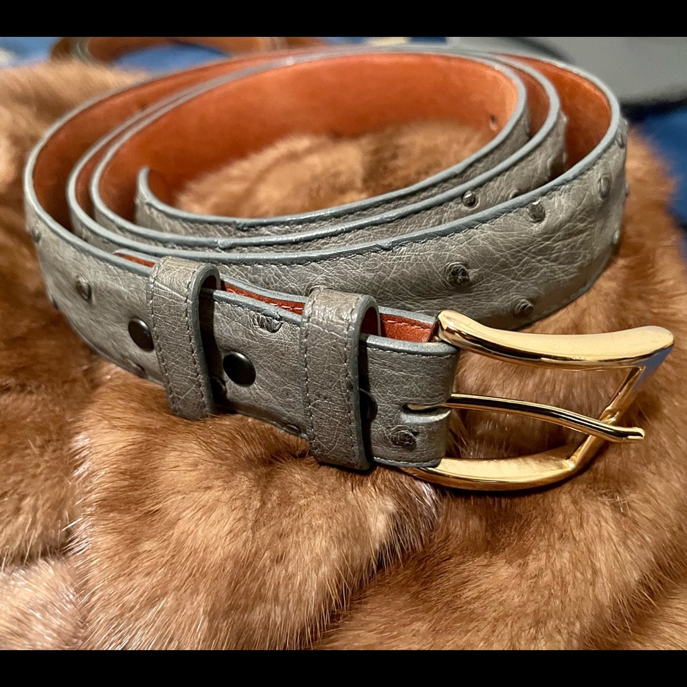 Monticelli Genuine Ostrich Belt size 50. Gently used,like new!